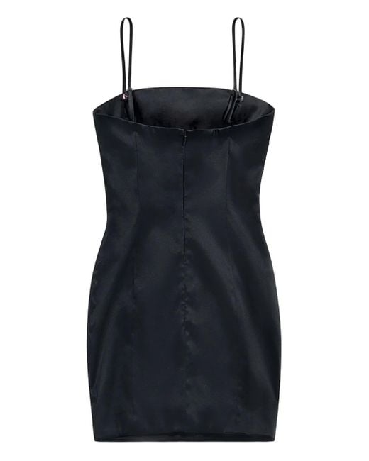 Area Black Embroidered Mini Dress