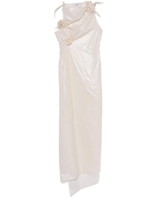 Abito Da Sera Con Applicazione A Fiori di Coperni in White