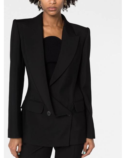 Alexander McQueen Black Asymmetrischer Blazer