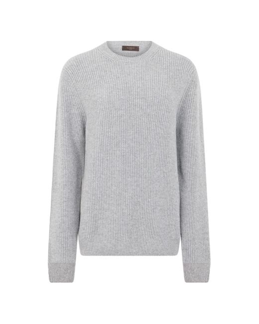 Slowear Gray Ribbed-Knit Crew-Neck Sweater for men