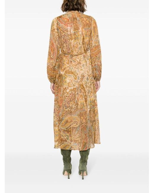 Zimmermann Midi-jurk Met Paisley-print in het Natural