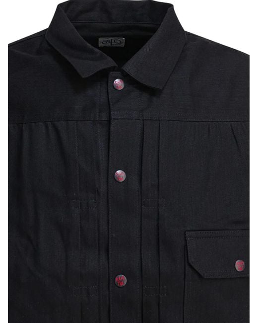 Chaqueta con bolsillos de parche Kapital de hombre de color Black