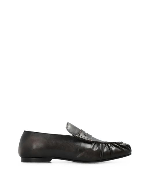 Alohas White Aven Ruched Leather Loafers for men