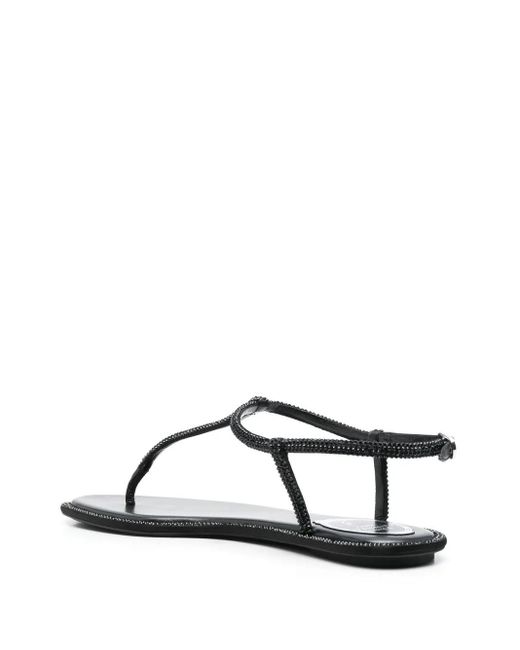 Rene Caovilla Brown Diana Low Jewel Sandals