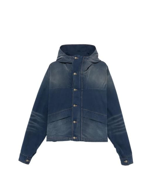 424 Blue Faded Hooded Jacket for men