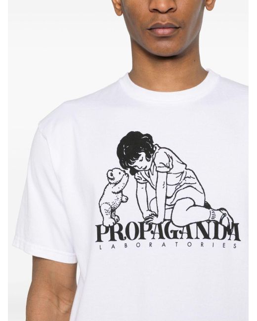 Undercover White Slogan-print Cotton T-shirt for men