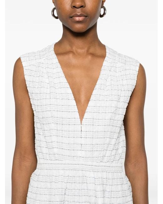 Maje White Short Flared Open-Back Dress
