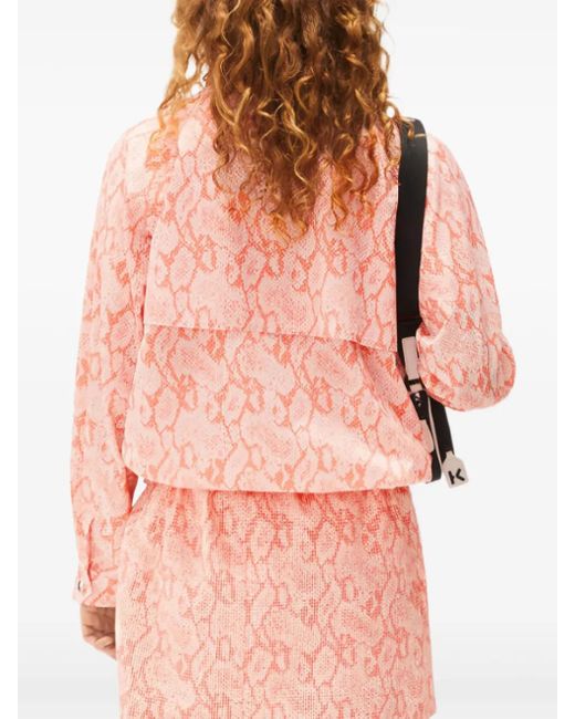 KENZO Pink Python-Pattern Zip Jacket