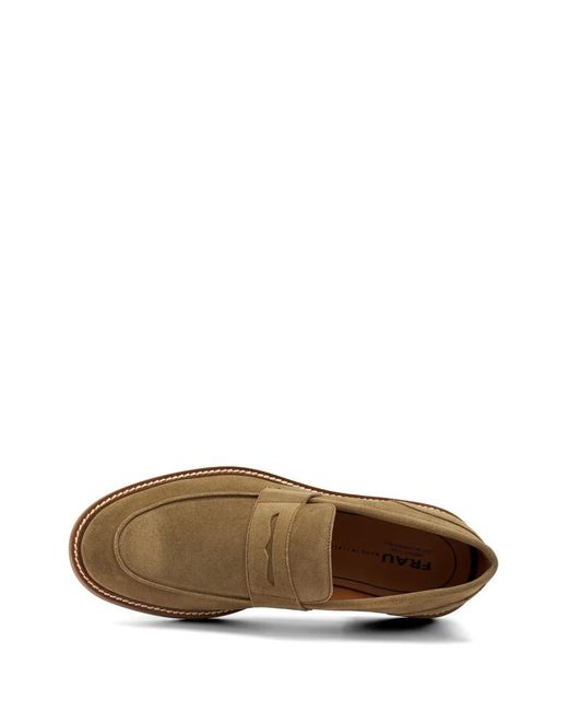 Frau White Distressed-Effect Suede Loafers for men