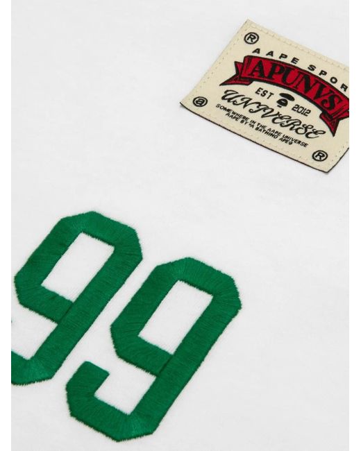 Aape By A Bathing Ape White T-Shirt À Détails De Logos for men