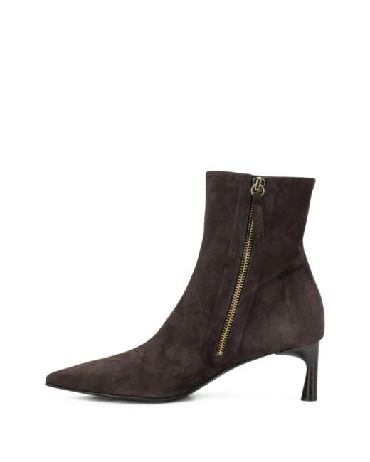 Halmanera Brown Pointed-Toe Suede Ankle Boots