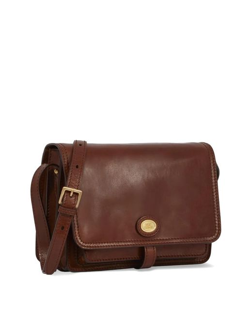 The Bridge Brown Story Donna Logo-Plaque Leather Cross Body Bag