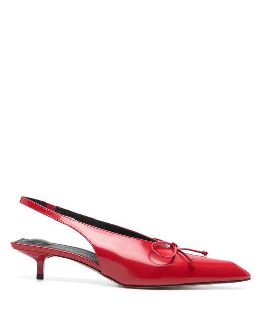Jacquemus Red The Low Cubisto Slingbacks