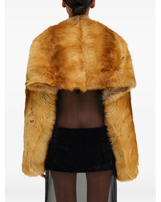 Ferragamo Yellow Shearling Bolero Jacket