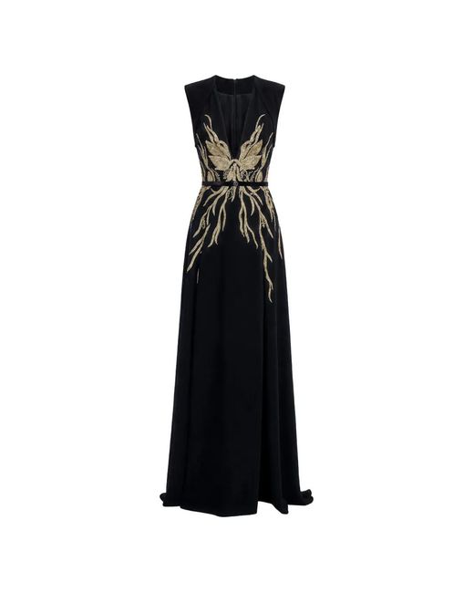 Saiid Kobeisy Black Embellished Maxi Dress