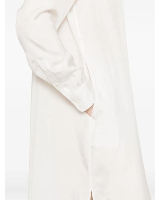 P.A.R.O.S.H. White Saxon Buttoned Midi Dress