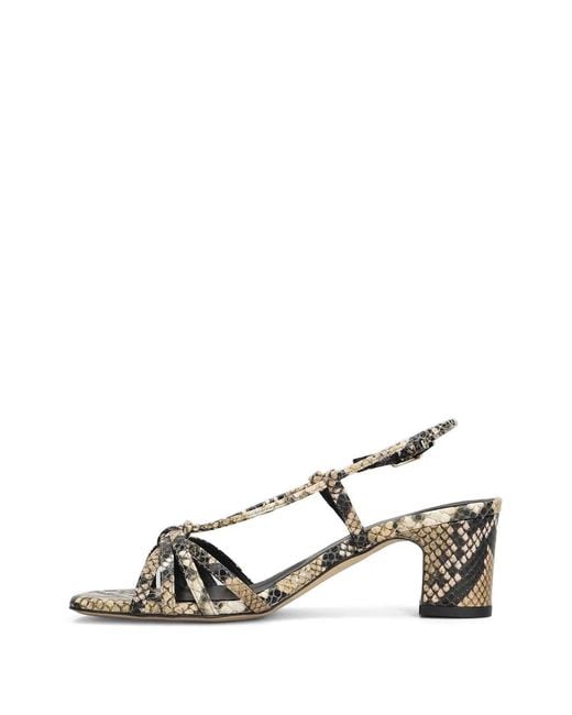 Julie Dee White Riemchensandalen Mit Python-Print