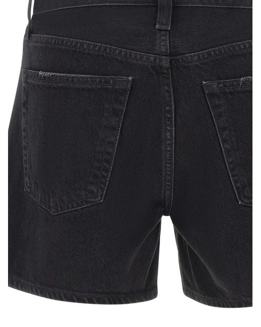 Agolde Black Five-Pocket Denim Shorts