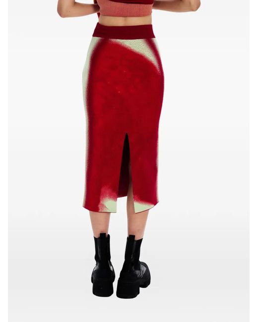 Ph5 Red Sophie Split Midi Skirt