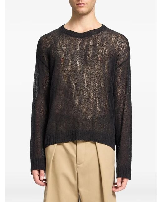 Ann Demeulemeester Black Joas Crew-Neck Sweater for men
