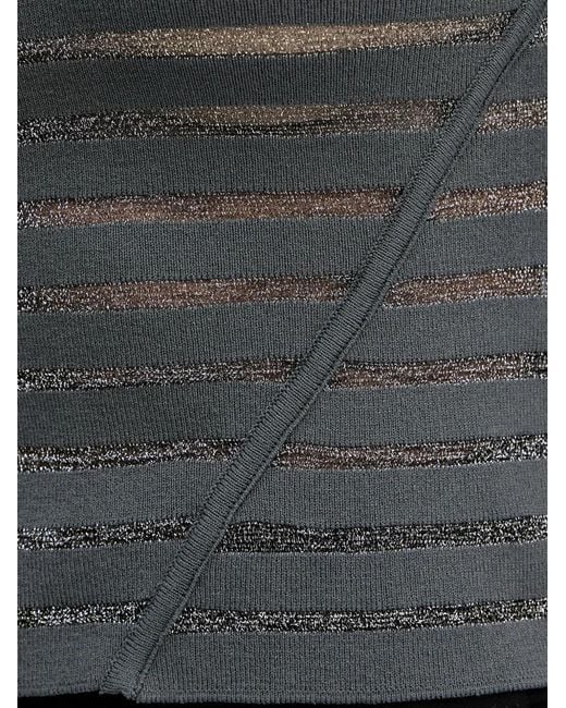 SIMONA CORSELLINI Black Striped Mock-Neck Top