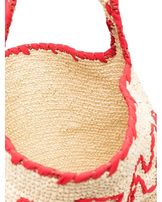 Marni White Logo-Embroidered Paper Shoulder Bag