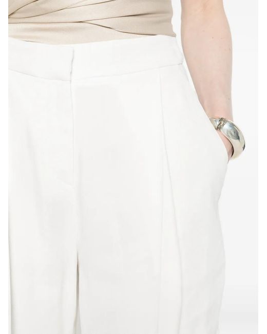 Elisabetta Franchi White Pleated Trousers