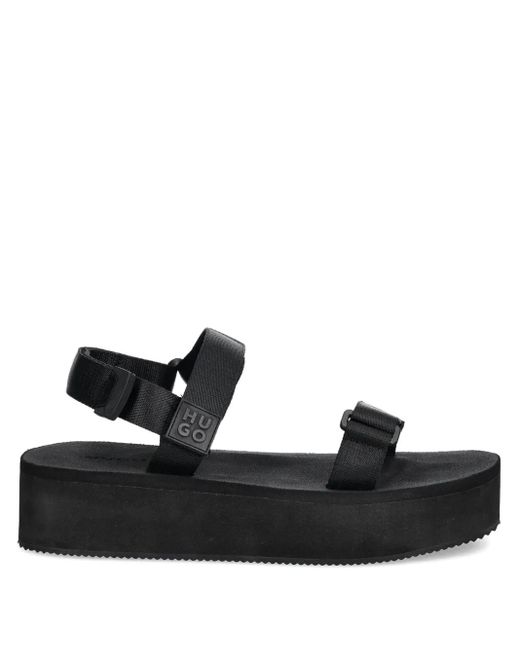 HUGO プラットフォーム サンダル Black