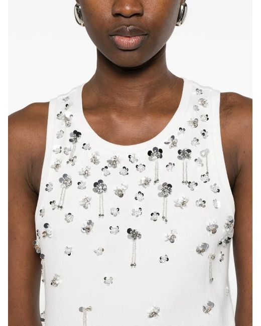Jonathan Simkhai White Embellishment Tank Top