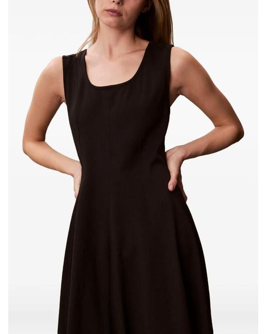 Calvin Klein Black A-Line Midi Dres