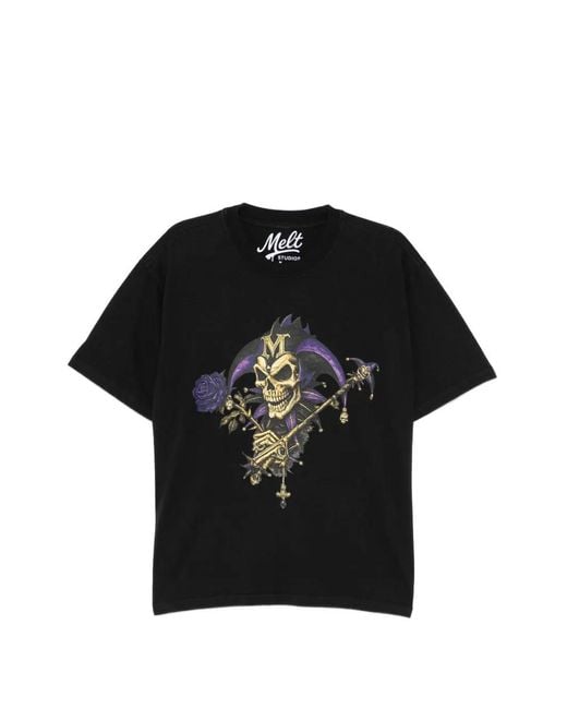 Melt Black Graphic-Print T-Shirt for men