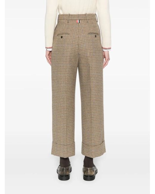 Thom Browne Natural Ginclub Check Cheviot Tweed Trousers