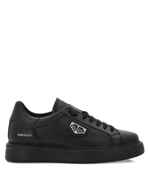 Zapatillas con placa del logo Philipp Plein de color Black