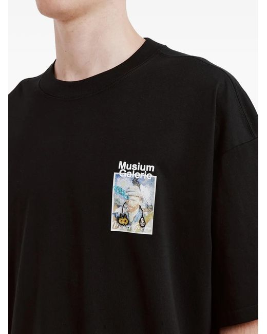 Musium Div. Black Round Neck Graphic T-Shirt for men