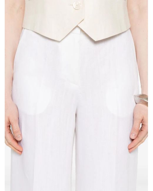 Pantalones rectos con pinzas Peserico de color White