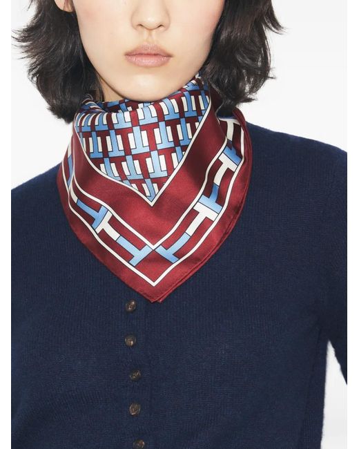 Tory Burch Red Two-For-T Neckerchief