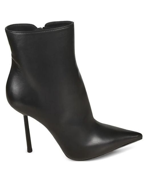 Le Silla Black 120Mm Pointed-Toe Stiletto Ankle Boots