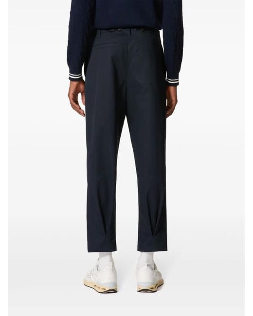 Valentino Garavani Blue Cotton Gabardine Trousers for men