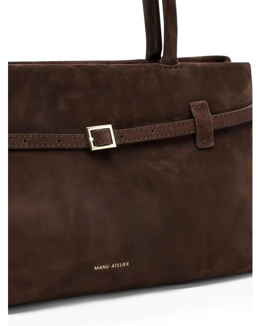 MANU Atelier Brown Le Cambon East West Suede Shoulder Bag