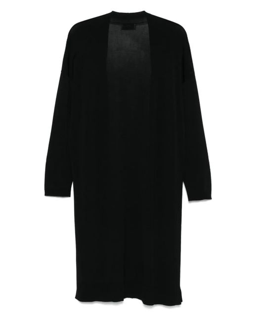 Bruno Manetti Black Fine-Knit Coat