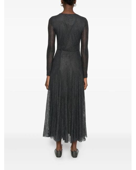 Abito Midi A Maniche Lunghe Con Pizzo di Marella in Gray