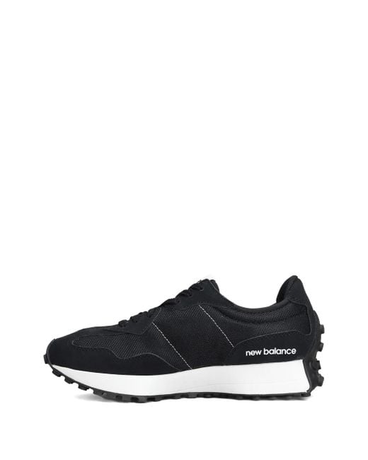 New Balance Black Lace-Up Logo-Patch Sneakers