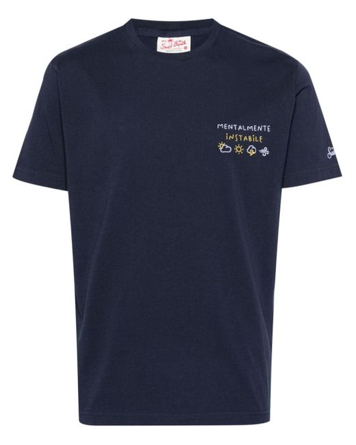 Mc2 Saint Barth Blue Portofino Organic Cotton T-shirt for men