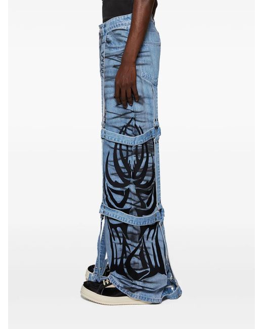 Who Decides War Winged Logo Bondage Jeans in het Blue voor heren