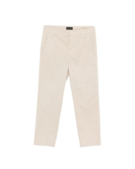 Dondup White Belt-Loop Trousers