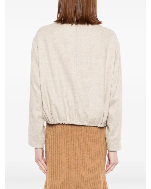 N.Peal Cashmere Natural Button Drawstring Jacket