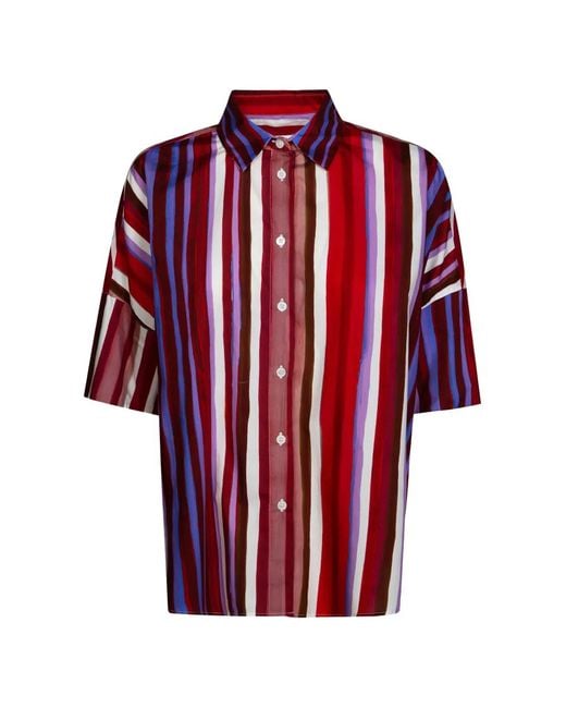 Robert Friedman Red Striped Oversized Shirt