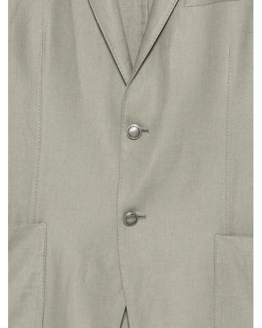 Corneliani Gray Single-Breasted Patch-Pocket Jacket for men