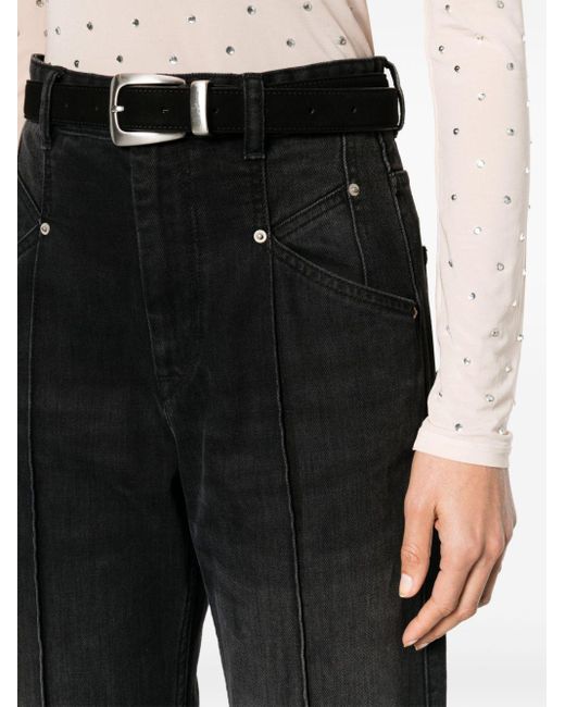 Isabel Marant Black Madege Straight-Leg-Jeans mit hohem Bund