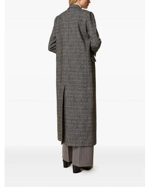 Abrigo a cuadros Twinset de color Gray